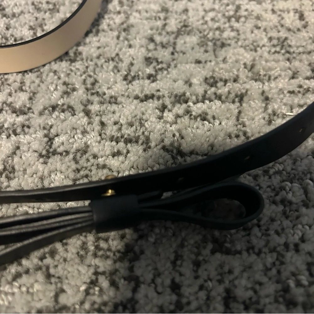 Kate Spade New York Black Genuine Leather Adjustable Belt Size Large